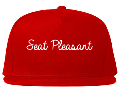 Seat Pleasant Maryland MD Script Mens Snapback Hat Red