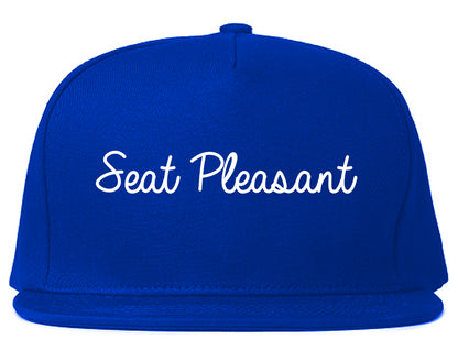 Seat Pleasant Maryland MD Script Mens Snapback Hat Royal Blue