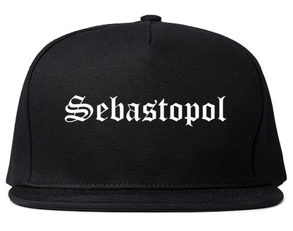 Sebastopol California CA Old English Mens Snapback Hat Black