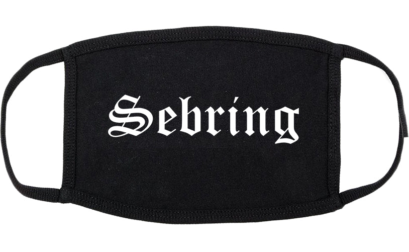 Sebring Florida FL Old English Cotton Face Mask Black