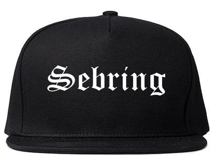 Sebring Ohio OH Old English Mens Snapback Hat Black