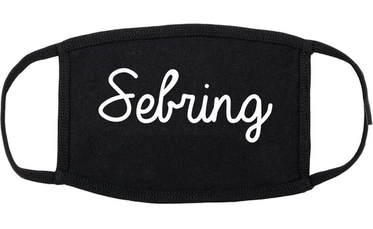 Sebring Ohio OH Script Cotton Face Mask Black