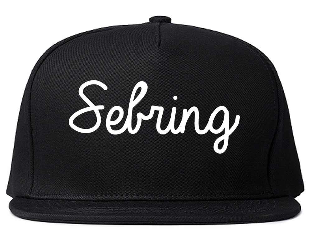 Sebring Ohio OH Script Mens Snapback Hat Black