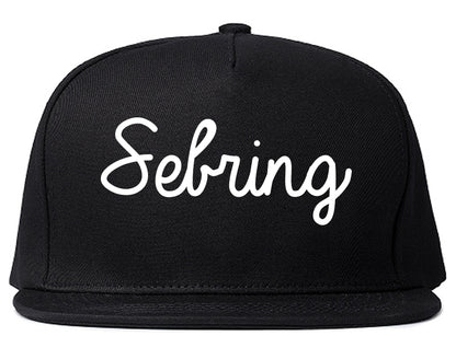 Sebring Ohio OH Script Mens Snapback Hat Black