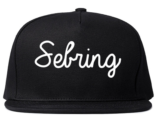 Sebring Ohio OH Script Mens Snapback Hat Black