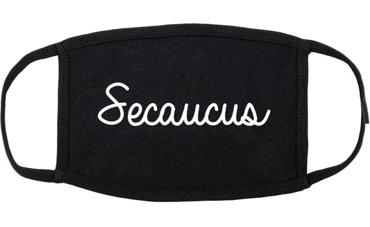 Secaucus New Jersey NJ Script Cotton Face Mask Black