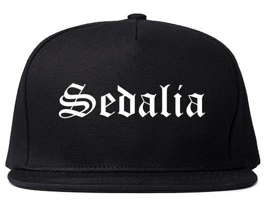 Sedalia Missouri MO Old English Mens Snapback Hat Black