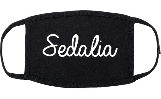 Sedalia Missouri MO Script Cotton Face Mask Black