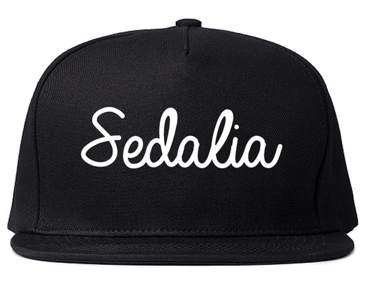 Sedalia Missouri MO Script Mens Snapback Hat Black