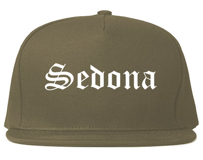 Sedona Arizona AZ Old English Mens Snapback Hat Grey