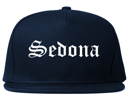 Sedona Arizona AZ Old English Mens Snapback Hat Navy Blue