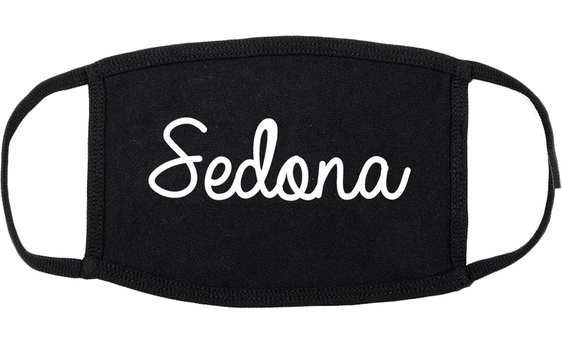 Sedona Arizona AZ Script Cotton Face Mask Black