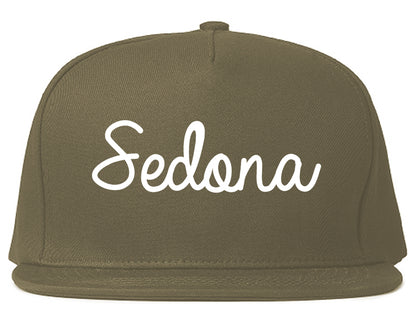 Sedona Arizona AZ Script Mens Snapback Hat Grey