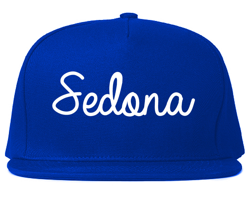 Sedona Arizona AZ Script Mens Snapback Hat Royal Blue