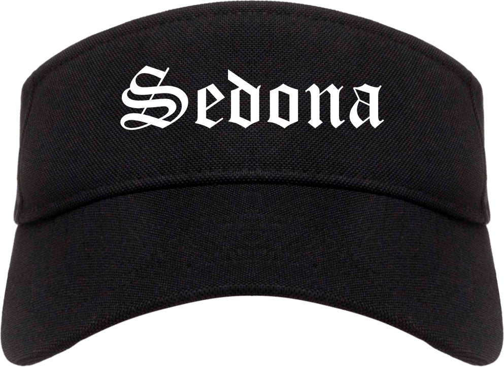 Sedona Arizona AZ Old English Mens Visor Cap Hat Black