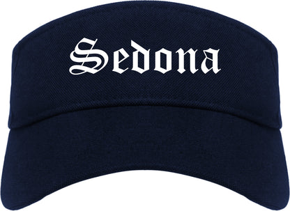 Sedona Arizona AZ Old English Mens Visor Cap Hat Navy Blue