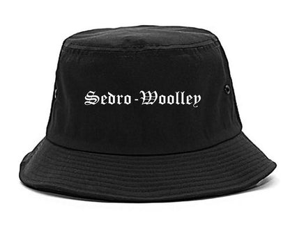 Sedro Woolley Washington WA Old English Mens Bucket Hat Black