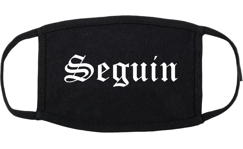 Seguin Texas TX Old English Cotton Face Mask Black