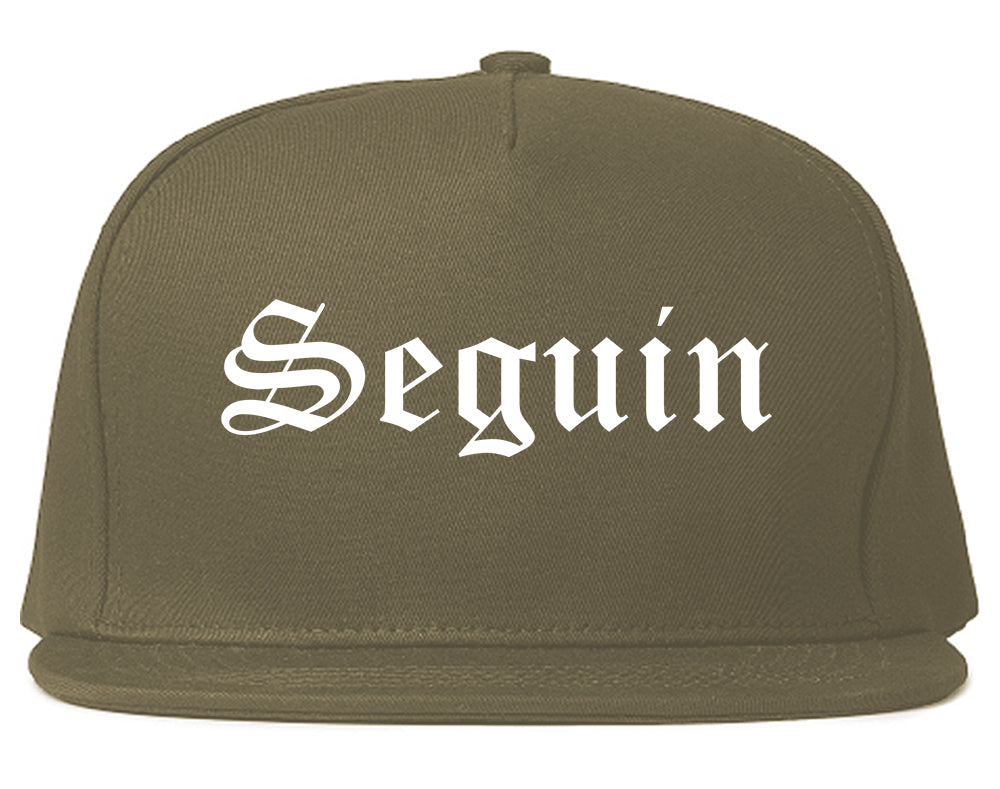 Seguin Texas TX Old English Mens Snapback Hat Grey