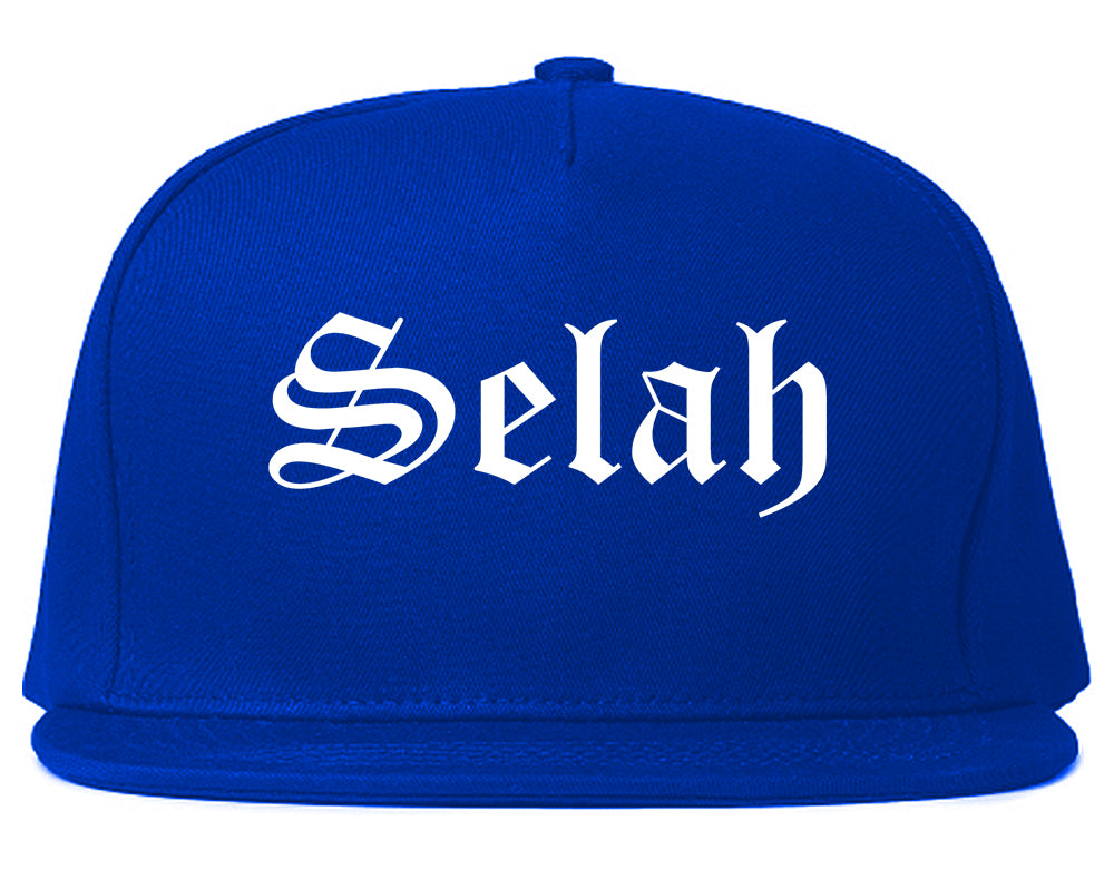 Selah Washington WA Old English Mens Snapback Hat Royal Blue