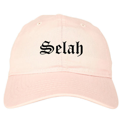 Selah Washington WA Old English Mens Dad Hat Baseball Cap Pink