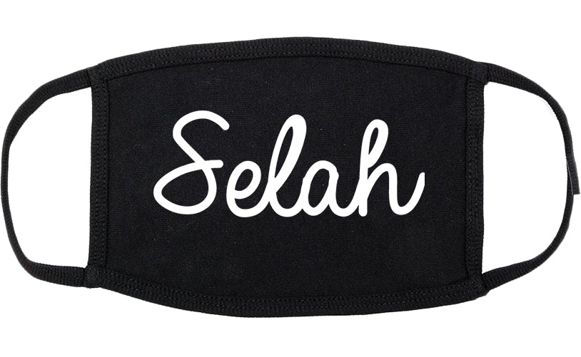 Selah Washington WA Script Cotton Face Mask Black