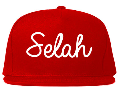 Selah Washington WA Script Mens Snapback Hat Red