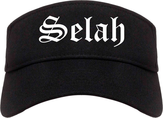 Selah Washington WA Old English Mens Visor Cap Hat Black