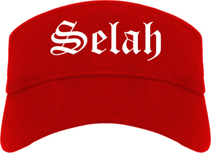 Selah Washington WA Old English Mens Visor Cap Hat Red