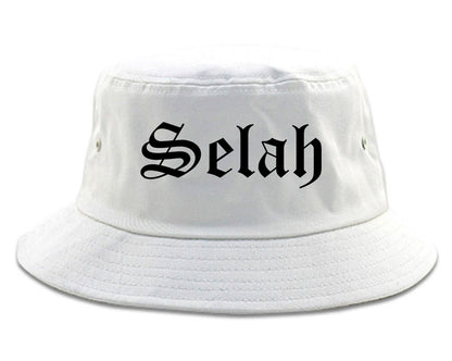 Selah Washington WA Old English Mens Bucket Hat White