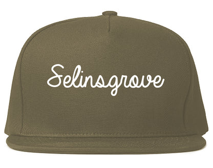 Selinsgrove Pennsylvania PA Script Mens Snapback Hat Grey