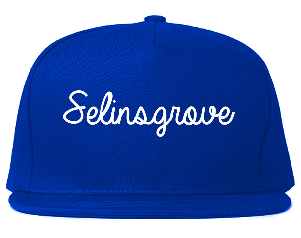 Selinsgrove Pennsylvania PA Script Mens Snapback Hat Royal Blue