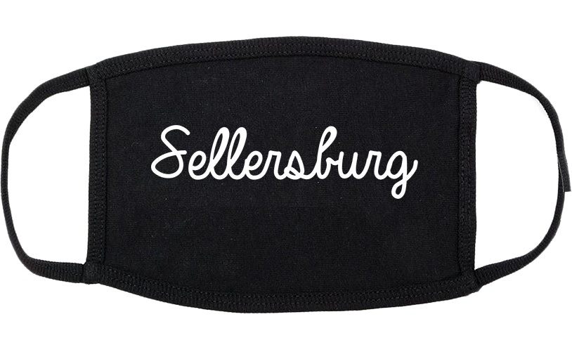 Sellersburg Indiana IN Script Cotton Face Mask Black