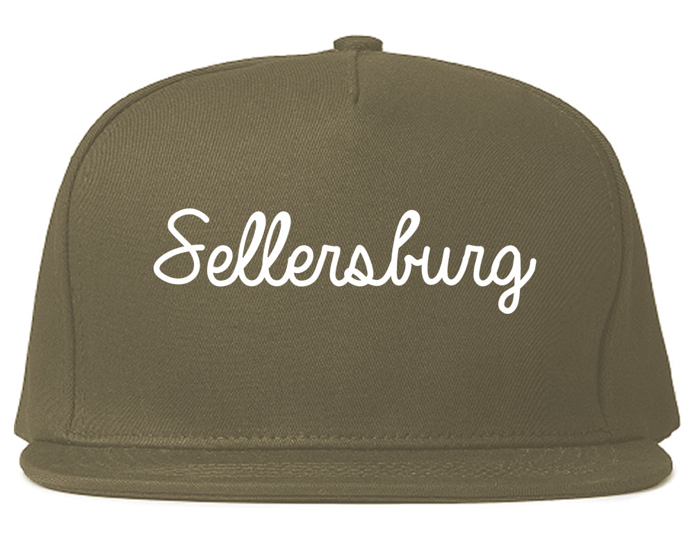 Sellersburg Indiana IN Script Mens Snapback Hat Grey