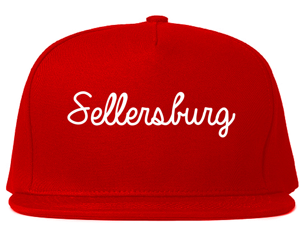 Sellersburg Indiana IN Script Mens Snapback Hat Red