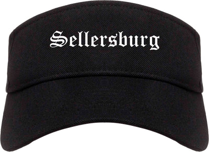 Sellersburg Indiana IN Old English Mens Visor Cap Hat Black