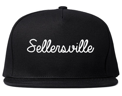 Sellersville Pennsylvania PA Script Mens Snapback Hat Black