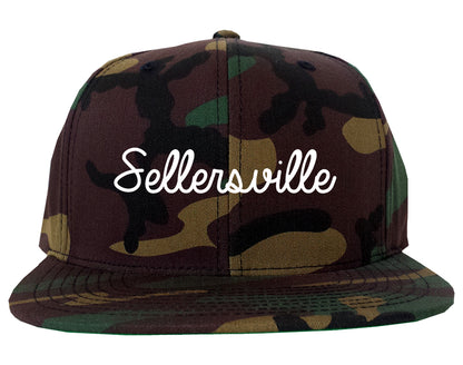 Sellersville Pennsylvania PA Script Mens Snapback Hat Army Camo