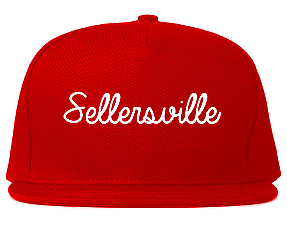 Sellersville Pennsylvania PA Script Mens Snapback Hat Red