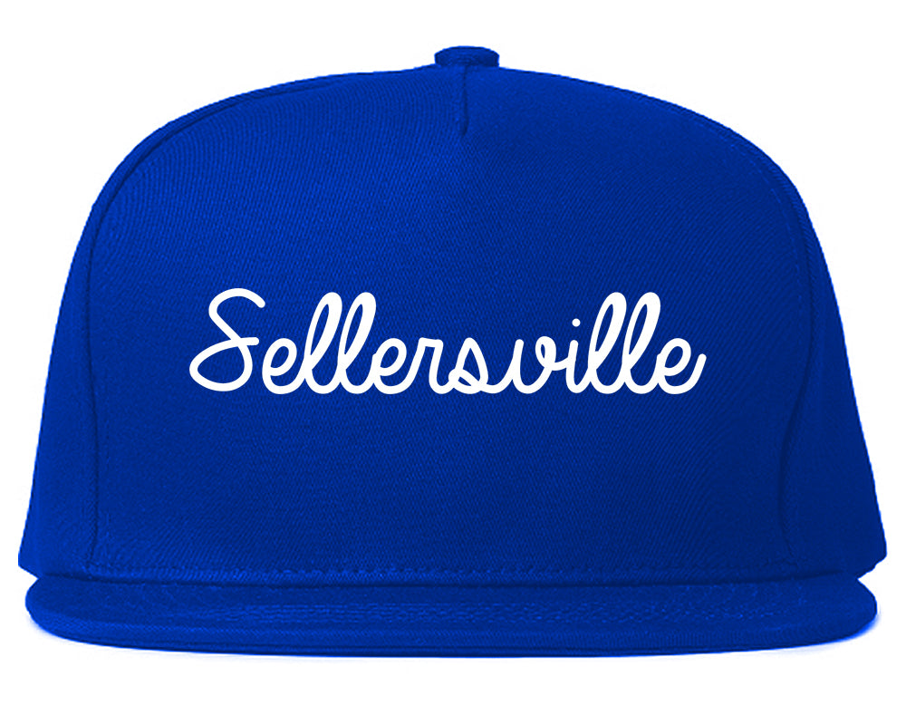 Sellersville Pennsylvania PA Script Mens Snapback Hat Royal Blue