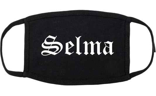 Selma Alabama AL Old English Cotton Face Mask Black
