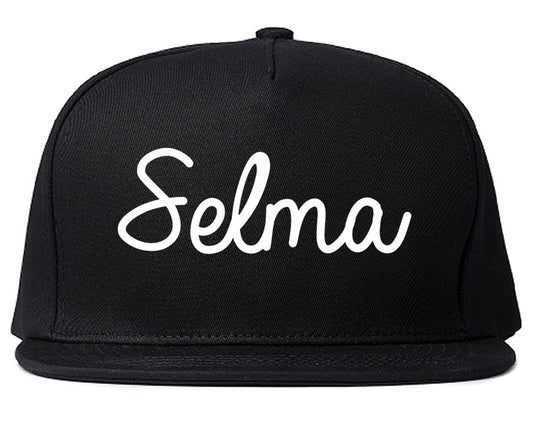 Selma Alabama AL Script Mens Snapback Hat Black