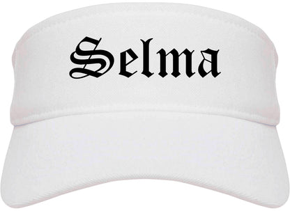 Selma Alabama AL Old English Mens Visor Cap Hat White