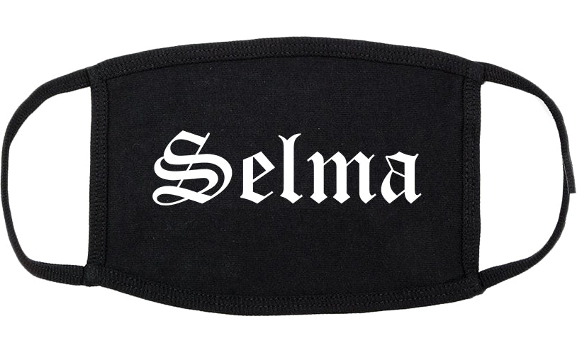 Selma California CA Old English Cotton Face Mask Black