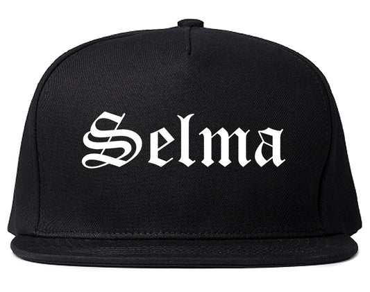 Selma California CA Old English Mens Snapback Hat Black