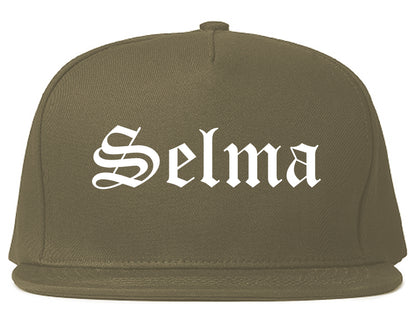 Selma California CA Old English Mens Snapback Hat Grey