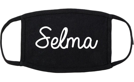 Selma California CA Script Cotton Face Mask Black