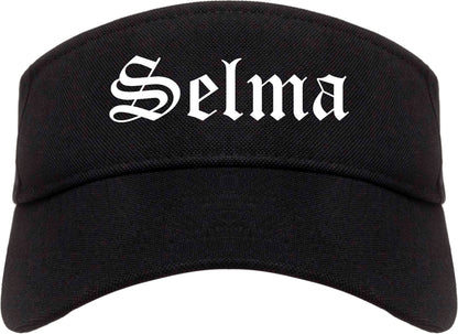 Selma California CA Old English Mens Visor Cap Hat Black