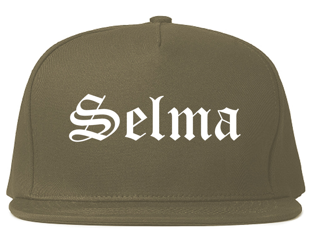 Selma Texas TX Old English Mens Snapback Hat Grey