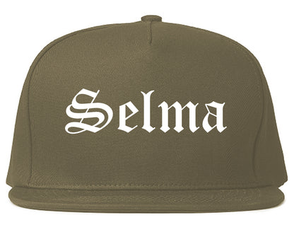 Selma Texas TX Old English Mens Snapback Hat Grey